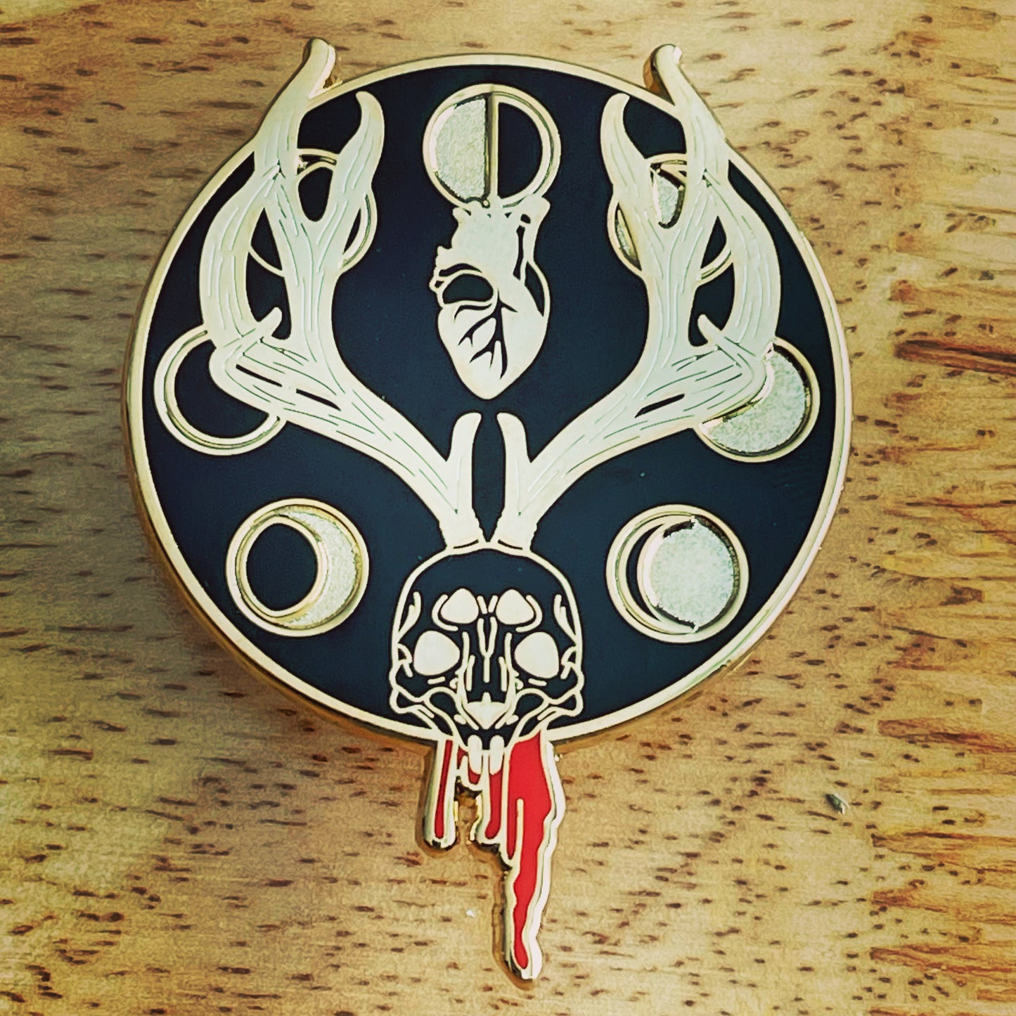 Mystic Forest : Decayed Jackalope skull hard enamel pin