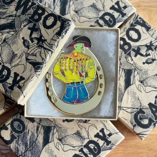 Ya’llternative: Cowboy Candy sour edition Fringe Enamel Pin!