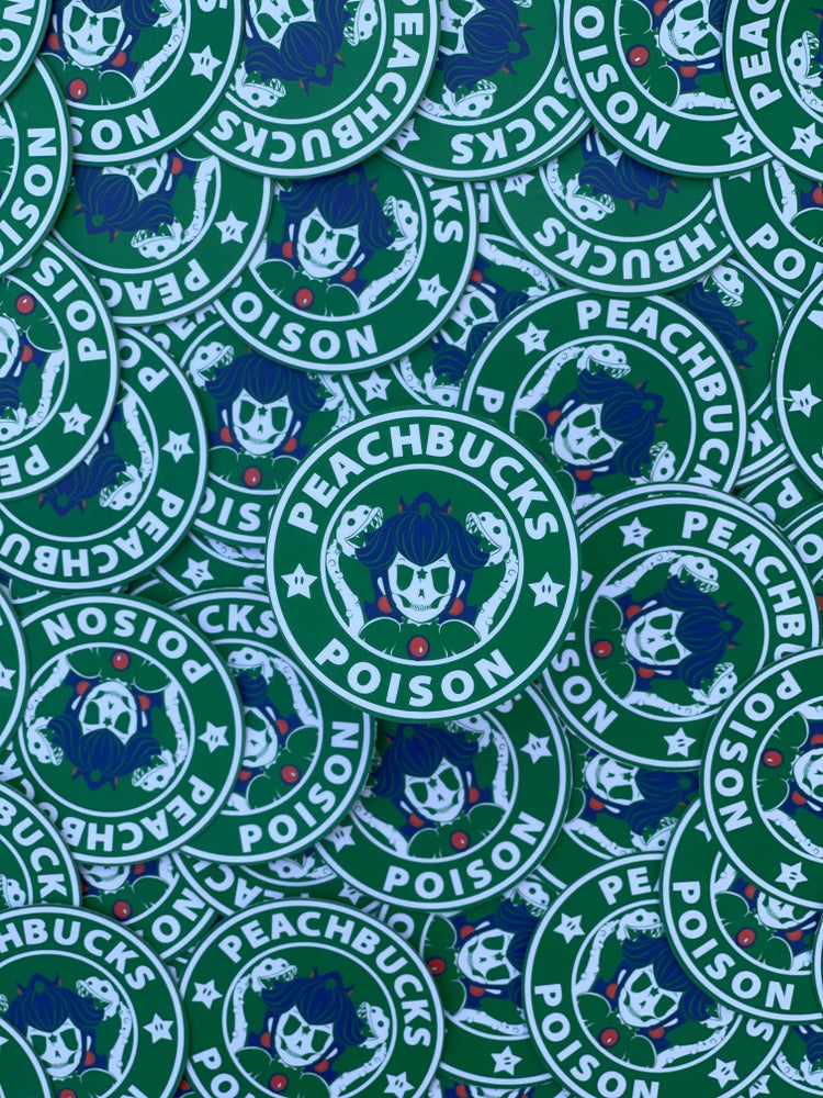 Peachbucks Poison! Vinyl Sticker.
