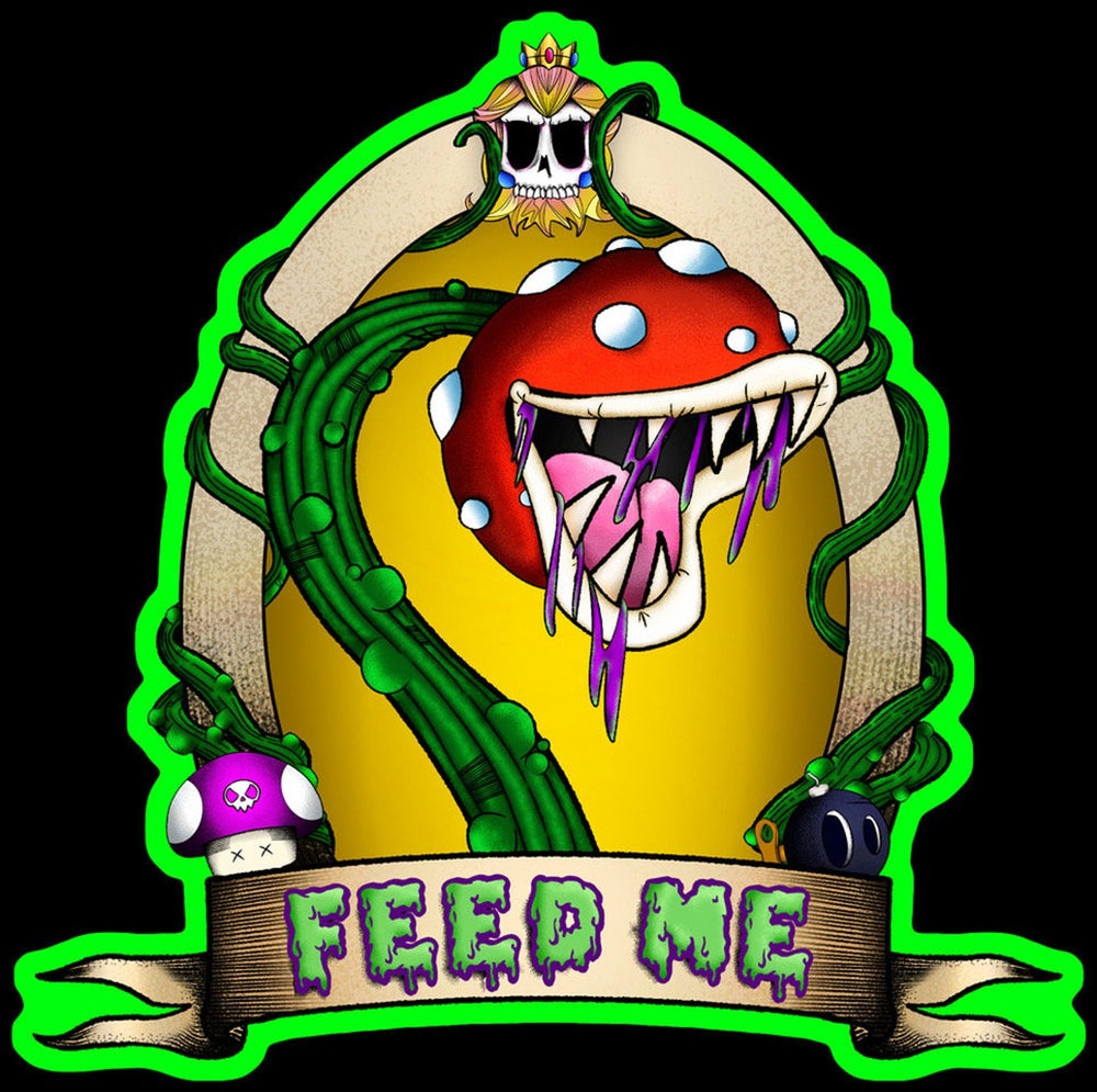 FEEED ME MARIO!!- Piranha Plant Sticker
