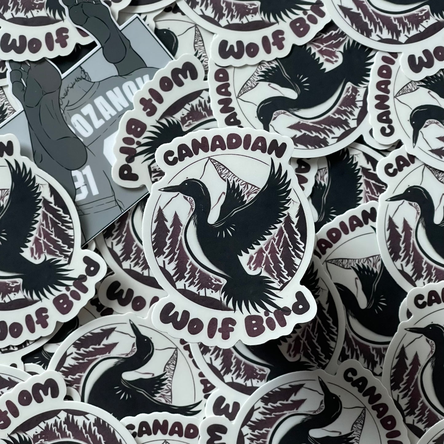 Canadian Wolf bird - heated rivalry vinyl sticke