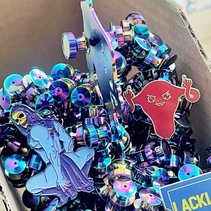 Rainbow Self Locking Pinbacks 2 types!