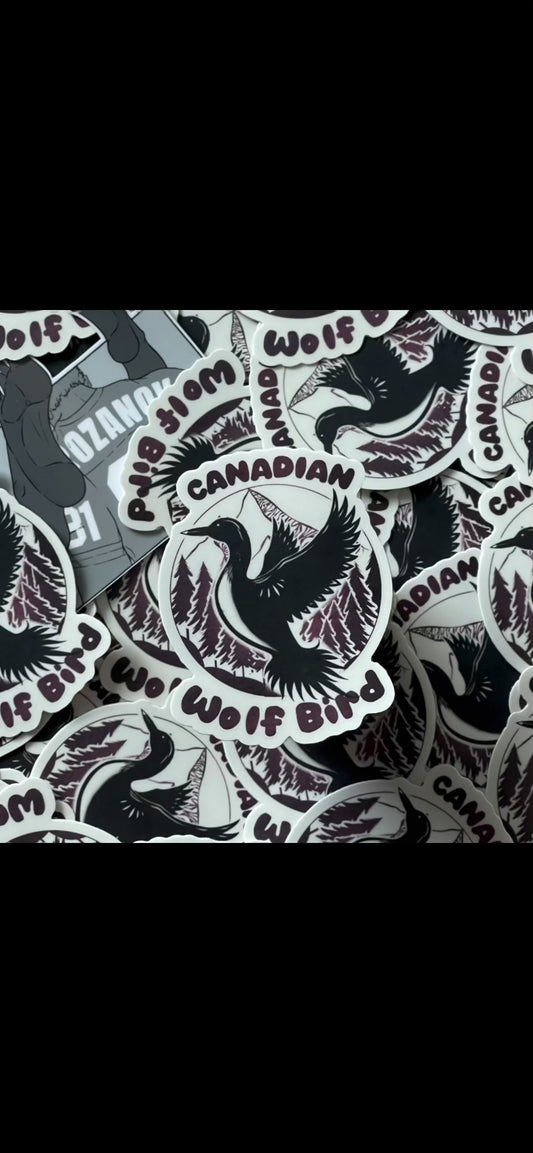 Canadian Wolf bird - heated rivalry vinyl sticke