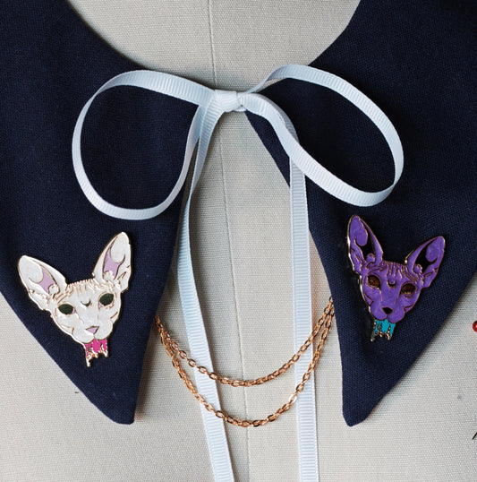Crystal Punk Acid Cats Collar Chain