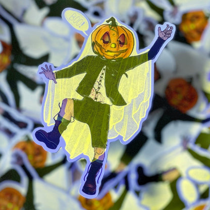 Pumpkid BOO! I'ma Ghost- Inivislbe ink vinyl sticker
